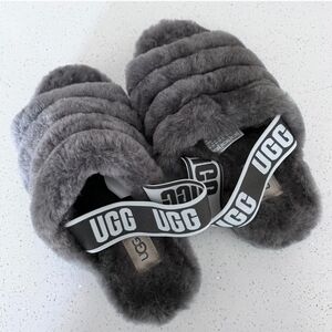 UGG Women's Fluff Yeah  Gray Slippers